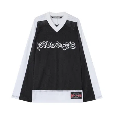 Pre-owned Palm Angels Thai Logo Mesh Loose Long-sleeve Tee 'black/white' | Men's Size L