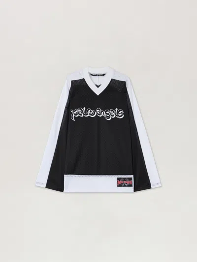 Palm Angels Thai Logo Mesh Loose Long-sleeved T-shirt In Brown