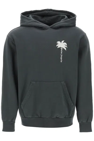 Palm Angels The Palm Hooded Sweatshirt With In Grey