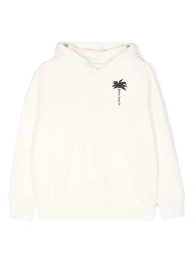 Palm Angels Kids' The Palm Hoodie In Neutrals