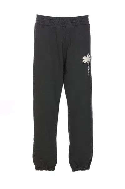 Palm Angels The Palm Printed Elasticated Waist Track Trousers In Dark Grey