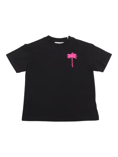 Palm Angels Kids' The Palm Regular T-shirt S/s Black Fuchs