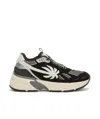 Palm Angels The Palm Black Grey Leather Runner Sneakers In Black