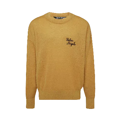Pre-owned Palm Angels The Palm Sweater Intarsia 'beige/yellow' In Tan