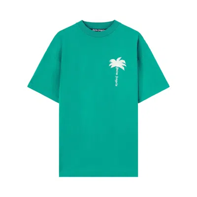 Pre-owned Palm Angels The Palm Tee 'green/off White' | Men's Size S