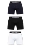 Palm Angels Three-pack Logo Waistband Boxers In Multicolor - Black