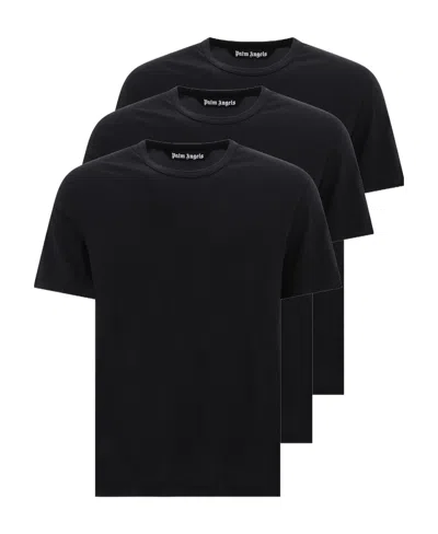 Palm Angels Three Pack Of Crewneck T-shirts In Black