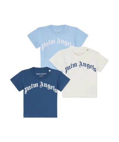 Palm Angels Three-piece Short-sleeved T-shirt In Blue