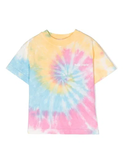 Palm Angels Kids' Tie-dye Cotton T-shirt In Multicolor