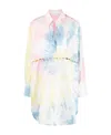 Palm Angels Tie Dye-print Tunic Dress In White