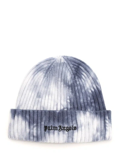 Palm Angels Tie Dyed Logo Embroidered Beanie In Multi