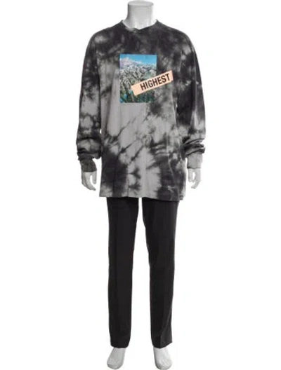 Pre-owned Palm Angels Tie-dye Print Crew Neck T-shirt In Multi