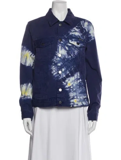 Pre-owned Palm Angels Tie-dye Print Utility Jacket In Blue