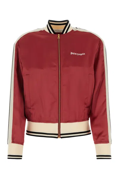 PALM ANGELS TIZIANO RED VISCOSE BOMBER JACKET