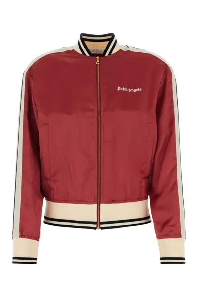 PALM ANGELS TIZIANO RED VISCOSE BOMBER JACKET