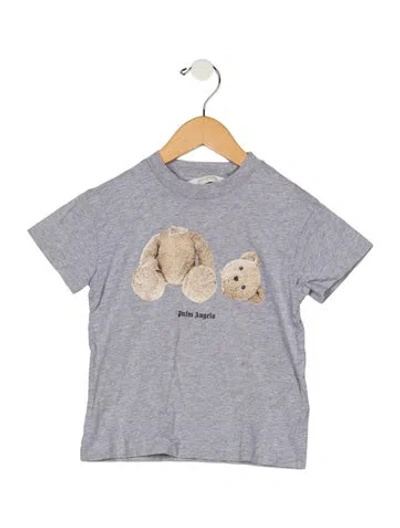 Pre-owned Palm Angels Babies' Toddler Boys Branded Pattern Printed Shirt In Grey