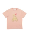 PALM ANGELS PALM ANGELS TODDLER GIRL T-SHIRT SALMON PINK SIZE 6 COTTON
