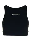 Palm Angels Black Track Crop Top In Black
