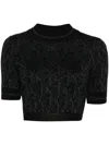 Palm Angels Lurex Knit Top With Monogram Tops Black