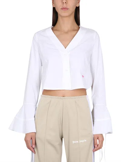 Palm Angels Top Baseball In White