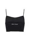 Palm Angels Logo-print Crop Top In Nero/off White