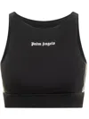 Palm Angels Black Training Crop Sport Top