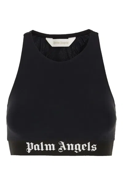 Palm Angels Top With Logo In Black