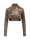 Palm Angels Top With Sequins In Brown