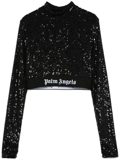 PALM ANGELS PALM ANGELS TOP WITH SEQUINS