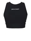 Palm Angels Black Training Crop Sport Top