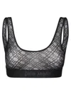Palm Angels Lace Bralette With Stretch And Racerback In Black