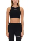 Palm Angels Black Training Crop Sport Top
