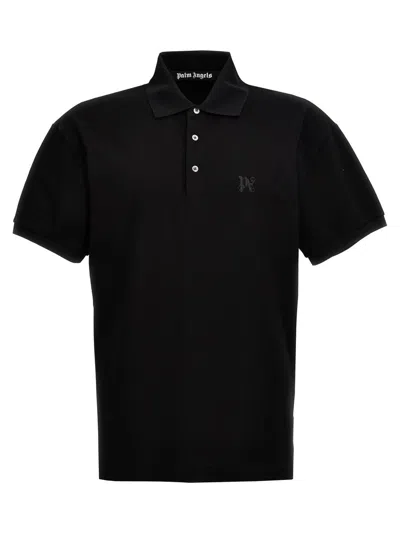 Palm Angels Polo Shirt 'classic' Short Sleeves In Black