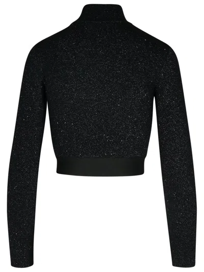 Palm Angels Crop Top In Black Viscose Blend