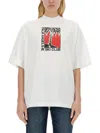 Palm Angels Ski Club Graphic Print Crew Neck T-shirt In White