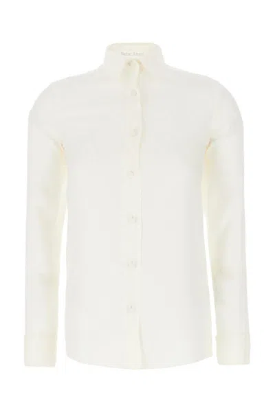 Palm Angels Ivory Silk Blouse In White