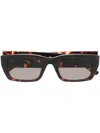 Palm Angels Tortoiseshell-effect Square-frame Sunglasses In Braun