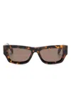 Palm Angels Tortoiseshell Rectangle-frame Sunglasses In Brown