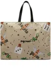 Palm Angels Pin Up Shopping Bag In Nude