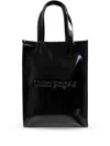 Palm Angels Logo Debossed Open Top Tote Bag In Black