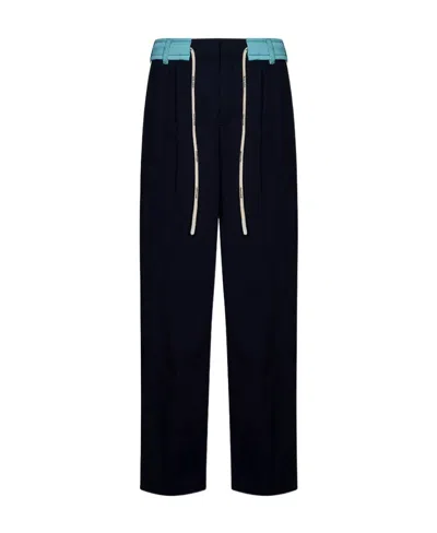 Palm Angels Track Belt Straight-leg Trousers In Black