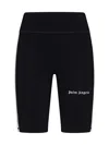 Palm Angels Training Track Jersey Shorts In Black Off White