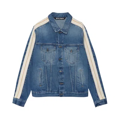 Pre-owned Palm Angels Track Denim Jacket 'light Blue'