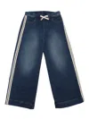 Palm Angels Blue Jeans For Girl With Logo In Blue