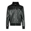 Palm Angels 'track Leather' Polyester Blend Sweatshirt In Black