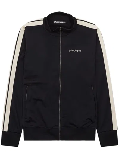 Palm Angels Logo Embroidered Zipped Track Jacket In Black