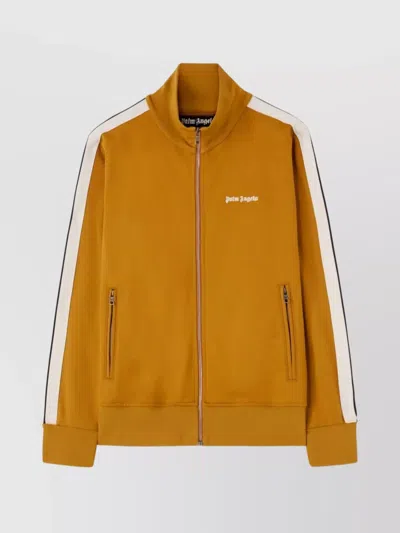 Palm Angels Track Jacket Featuring Striped Detail In Brown