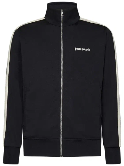 PALM ANGELS TRACK JACKET IN BLACK TECHNICAL FABRIC