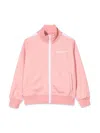 Palm Angels Felpa Rosa In Misto Cotone Bambina In Pink