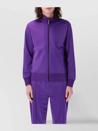 Palm Angels Curved Logo Track Jacket In Purple